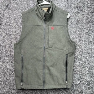 Ariat Logo 2.0 Patriot American Flag Charcoal Softshell Fleece Lined Vest Size M - Picture 1 of 11
