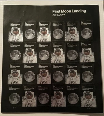 Sheet Of Moon Landing Anniversary Forever Stamps - Image 1 of 2