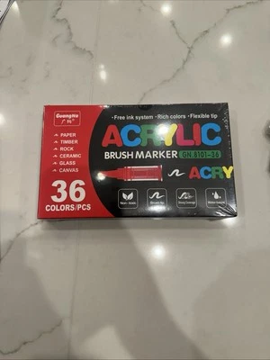 36 colors Acrylic Brush marker by GuangNa Brand New
