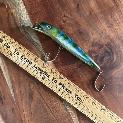 Vintage Yo-zuri L Jack 6" Body Crankbait Fishing Lure Metal Lip Green Stripe - Image 1 of 3