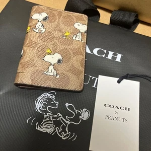COACH x Peanuts Snoopy ID Card Case Signature Print 2025 New Sold Out - Picture 1 of 8