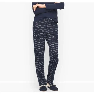 Pantalones de pijama Talbots Picot para mujer pequeños azul marino Pull On Dream - Imagen 1 de 10