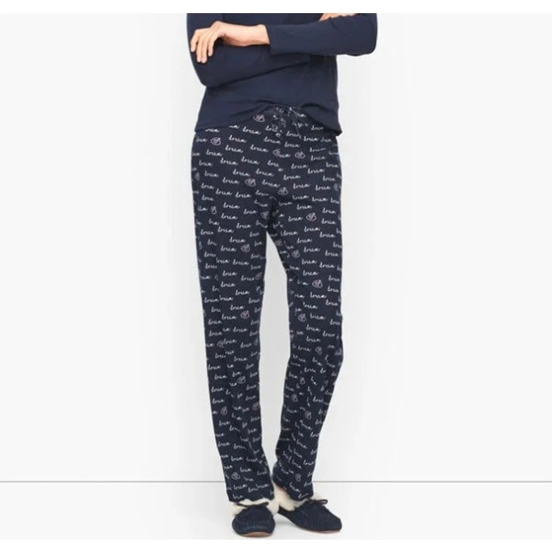Pantalones de pijama Talbots Picot para mujer pequeños azul marino Pull On Dream Foto 1 de 4