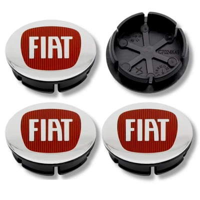 For Fiat Alloy Wheel Centre Cap Hub Set Of 4 500 Ducato Panda Punto Silver 50mm - Изображение 1 из 4