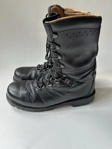 VOLKL Heereseigentum Mens Leather Lace-up Steel Toe Combat Boots Black Size 10 - Picture 1 of 11