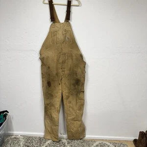 Carhartt Latzhose hellbraun 48 L35 00s Baumwolle Mexico Overall extra getragene Flecken - Bild 1 von 13