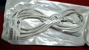 Euro- Verlängerung 3 mtr. Euro-Stecker auf Euro-Buchse Euro-Netzkabel weiss - Bild 1 von 3