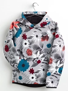 Burton Crown Weatherproof Pullover Fleece Hoodie Snowboard Girls Medium Floral - Picture 1 of 9