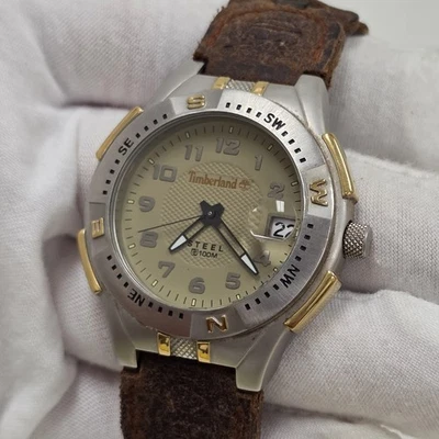 Timberland Mens Wrist Watch 40mm Steel 100M Date Black 650326 New Battery Rare  - Image 1 of 4