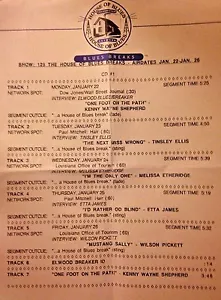 Radio Show: BLUES BREAKS 1/22/96 MELISSA ETHERIDGE, ETTA JAMES, WILSON PICKETT - Foto 1 di 2