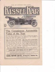 1911 Kissel Kar Automobile Touring Car Co Ad/ Hartford WI / Great Art - Picture 1 of 1