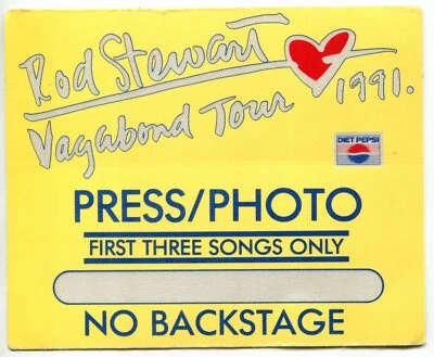 Vintage 1999 Rod Stewart Concert Backstage Pass Press Photo Vagabond Tour - Image 1 of 2