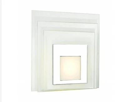 Transglobe  Polished Chrome LED Wall Sconce With White Acrylic Shade Light - Image 1 of 3