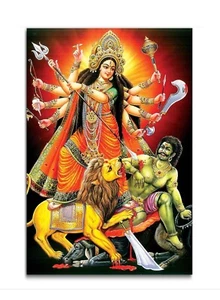 Religious Spiritual Hindu Goddess Maa Durga Wall Poster Large - Picture 1 of 2