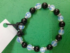 BRACCIALE ELASTICO PIETRE NATURALI (opalite-onice-ematite) 8MM - Foto 1 di 1
