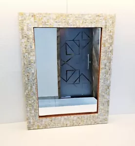 Mother of Pearl Inlay Rectangle Frame Mirror Bedroom Decorative Home Wall Decor, - Picture 1 of 6