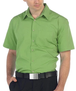 Men's Classic Fit Designer Short Sleeve Dress Shirts - Picture 1 of 31
