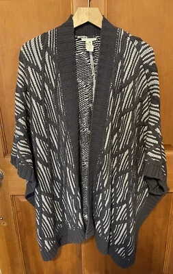 Cárdigan metálico manga Dolman abierta tejido diamante BLANCO + WARREN para mujer talla M/L Foto 1 de 4