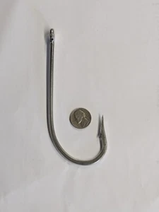 100 Mustad 3407DT Size 14/0 Saltwater Big Game Duratin J Hooks 3407DT-140 HUGE - Picture 1 of 4