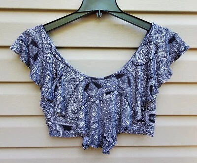 ✨ Top corto vintage Y2K Charlotte Russe con volantes - fuera del hombro, coqueta grande Foto 1 de 4