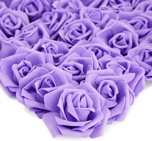 100 Pack Purple Artificial Flowers - 3 Inches, Fake Carnations for Wedding, Brid - Picture 1 of 9