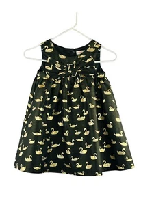 Cat & Jack Girls Black Gold Swan Sleeveless Special Occasion A-line Dress Size 5 - Picture 1 of 4