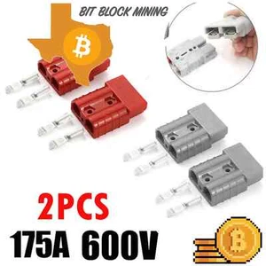 2 PCS FOR ANDERSON Plug CABLE TERMINAL BATTERY POWER CONNECTOR 175 AMP-600V - Picture 1 of 14