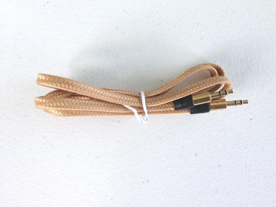 3.5MM 3FT AUX Auxiliary flat braided male cable FOR iPhone 4s 5c 6 iPod Nano mp3 - Image 1 of 4