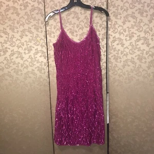 Stenay NWT Hot Pink Sequin Beaded Slip Dress 4 - Picture 1 of 6