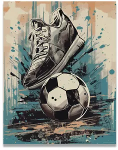 Soccer Wall Decor Poster for Office Art Artwork Prints 11x14 Inches Unframed - Picture 1 of 8