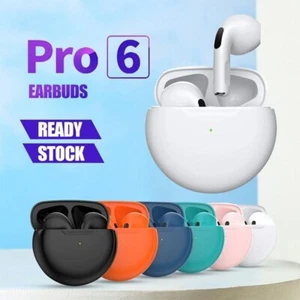Pro 6 TWS Bluetooth Earphones Wireless Bluetooth Headset Noise Cancelling Earbud - Photo 1 sur 3