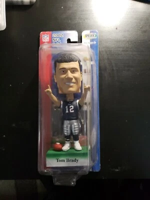 Muñeca cabeza bobble Tom Brady edición NFL 2002 NUEVA EN CAJA CON TARJETA DE CUBIERTA SUPERIOR Foto 1 de 4