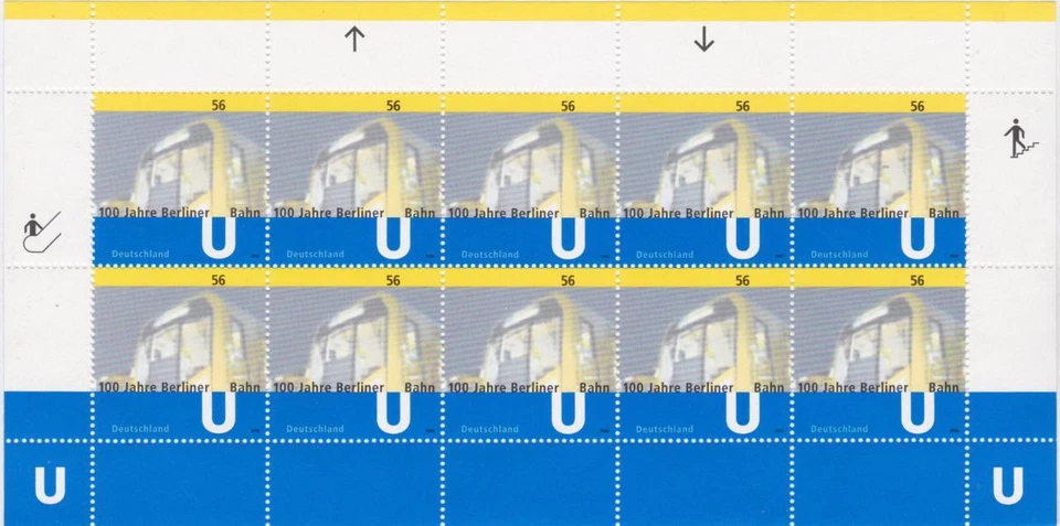 Germany 2002  #2149 Berlin Subway System, Centennial (Sheet of 10) - MNH - Image 1 of 1
