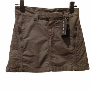 IKKS Skirt Girls Size Small Taupe Brown Pockets Belt Zipper Cotton New With Tag - Picture 1 of 8