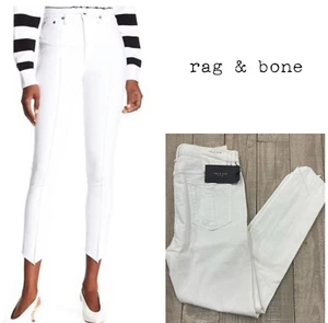 NWT Rag & Bone $225 High Rise Ankle Skinny Jeans In White Manson Size: 27 - Picture 1 of 4
