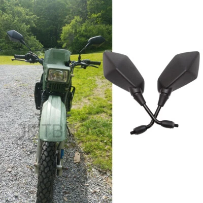 Par de espejos retrovisores laterales negros para motocicleta Kawasaki KLR250 KLR650 KLX110 Foto 1 de 4