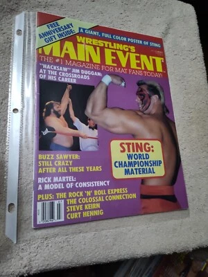 REVISTA VINTAGE (EVENTO PRINCIPAL DE LUCHA LIBRE)/JULIO 1990/STING/PÓSTER Foto 1 de 4