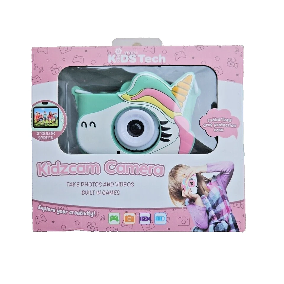 Vivitar 44379A-UNI Kidzcam Camera for Kids with Video Games and Unicorn Jacket