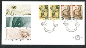 NETHERLANDS 1988, "MAN & ZOO", PANE OF BOOKLET Scott B640a on F.D.C. - Picture 1 of 1