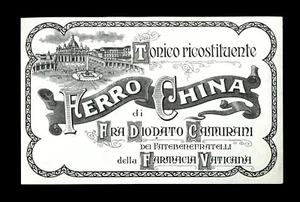 etichetta originale farmacia vaticana -FERRO CHINA fra diodato camurani - Picture 1 of 1