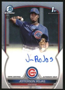 2023 Bowman Chrome Prospect Autographs Refractors Jefferson Rojas RC Auto /499