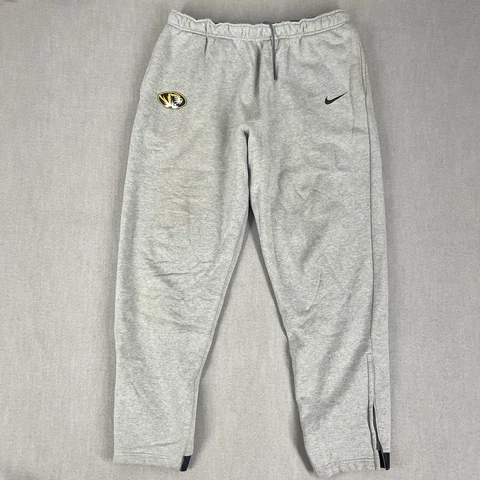 Nike Mens XXL Missouri Tigers LOGO Sweatpants Cotton Blend Ankle Zip Drawstring Cover