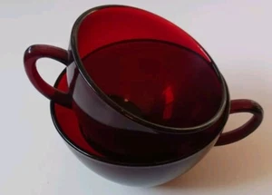 Lot of 2 Different Ruby  Punch Or Tea Cups Depression Glass - Picture 1 of 4