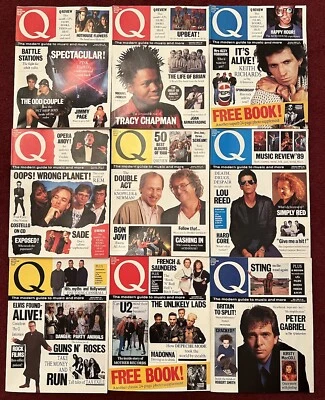 Q magazine 9 issue job lot. 23-25, 27-32 1988-89 good condition Lou Reed REM etc - Image 1 of 4