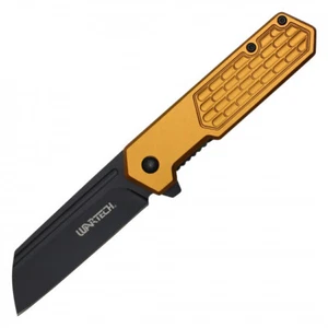 7" Gold Cleaver Pocket Knife - Picture 1 of 4