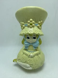 1974 Dan-Dee Imports Music Figurine Doll Yellow Dress Vintage Works Hong Kong - Picture 1 of 12