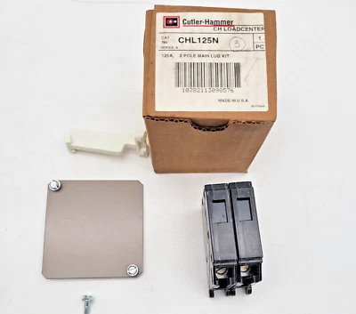 Cutler Hammer CHL125N CH Centro de Carga Kit de Lug de Subalimentação Principal 125 Amp Plugue de 2 Pólos - Imagem 1 de 4