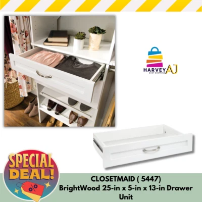 Gaveta de madeira ClosetMaid 5" A x 25"x 13 pol W branca modelo 5447 - Imagem 1 de 4