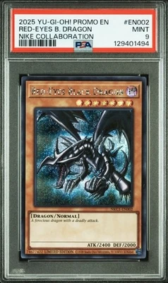 PSA 9 Red Eyes Black Dragon EN002 Nike Collaboration Promo 2025 YuGiOh Card - Image 1 of 2