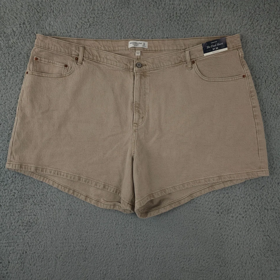 Pantalones Cortos Abercrombie & Fitch Mujer 37 24 Beige The Dad High Rise Curve Love NUEVO Foto 1 de 4